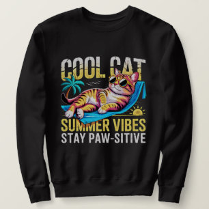 Cat Lover Cool Summer Vibes Funny Gift Sweatshirt