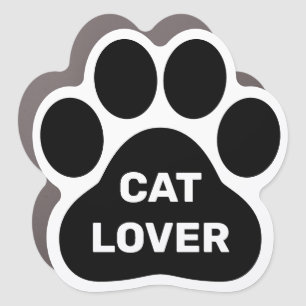 Cat Lover Custom Black And White Paw Print Sticker Car Magnet