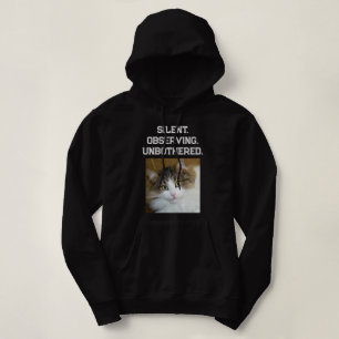 Cat Lover Custom Black White Text Cute Pet Photo Hoodie