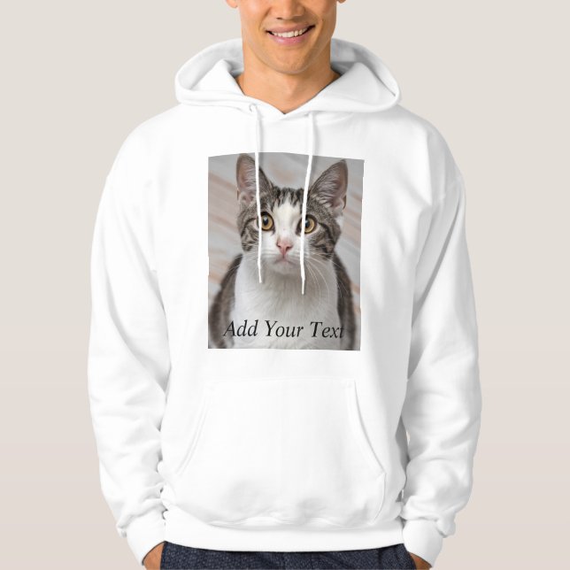Cat Lover Custom Photo and Name Personalized Hoodie (Front)