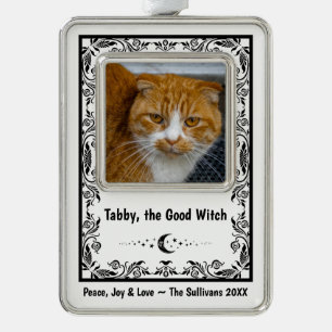 Cat Lover Custom Photo Witchy Zodiac Funny Trendy Christmas Ornament