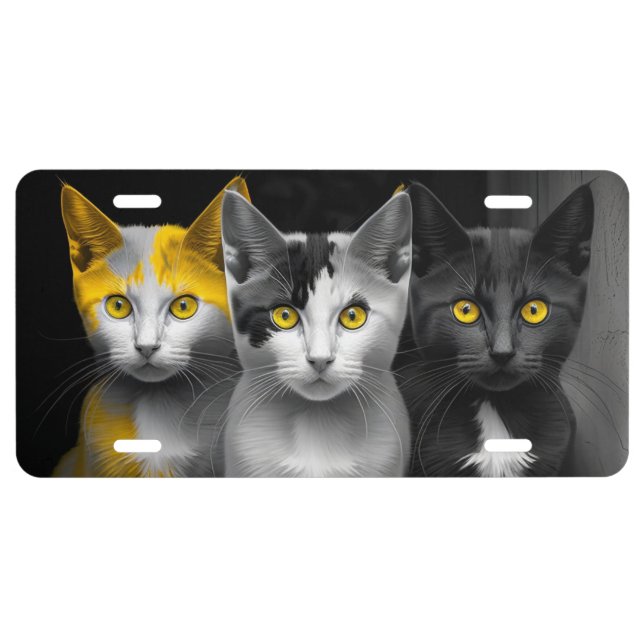 CAT LOVER CUTE ART CATS License Plate (Front)