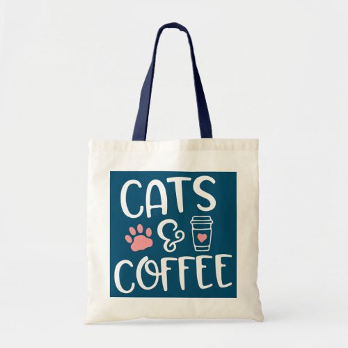 Cat Lover Cute Coffee Gift Funny Cats And Coffee  Tote Bag