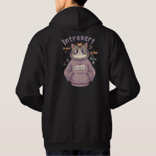 Cat Lover Cute Hoodie Cat Mom Introvert Kawaii Cat