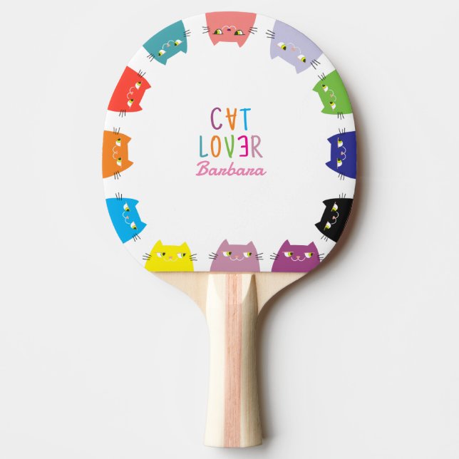 Cat Lover Cute Kawaii Ping Pong Paddle (Front)