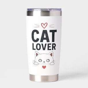 Cat Lover Cute Minimal Cat Illustration Design Insulated Tumbler