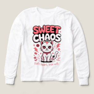 Cat Lover Cute Sweet Chaos Girls Tee