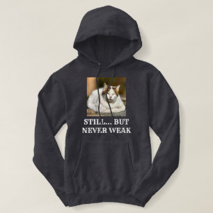 Cat Lover Dark Grey Custom White Text Pet Photo Hoodie
