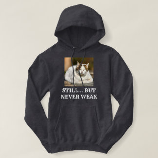 Cat Lover Dark Grey Custom White Text Pet Photo Hoodie