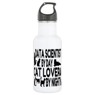 Cat Lover Data Scientist Water Bottle