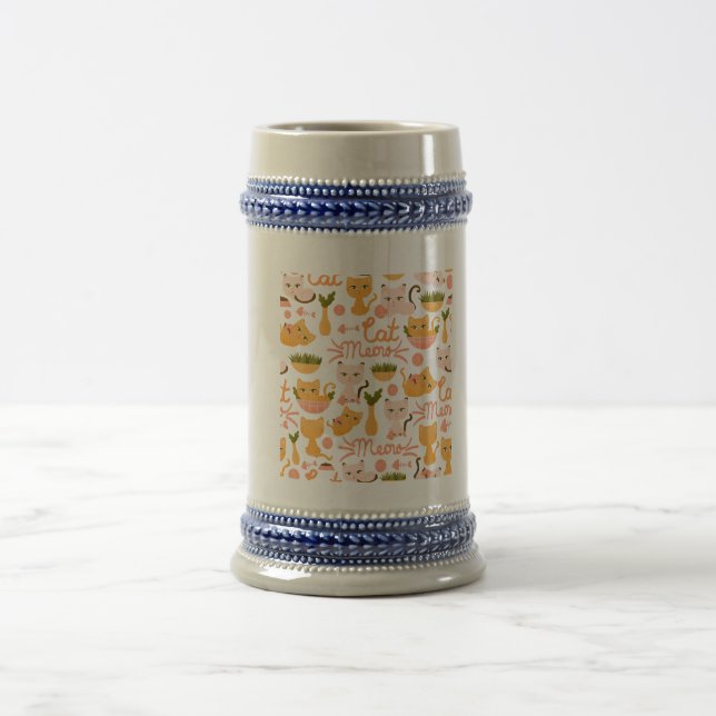 cat lover design  beer stein (Center)