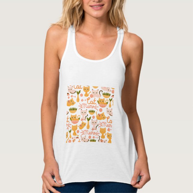 cat lover design  tank top (Front)