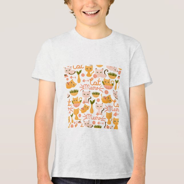 cat lover design  Tri-Blend shirt (Front)