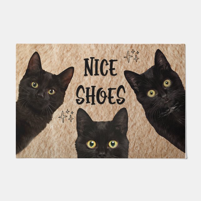 Cat Lover Doormat, Cat Welcome Mat, Funny Cat Gift Doormat (Front)