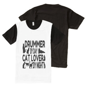 cat drummer shirt