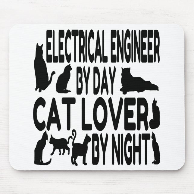 Cat Lover Electrical Engineer Mouse Pad (Front)
