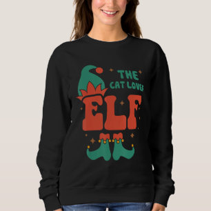 Cat Lover Elf Family Matching Christmas Pjs Funny  Sweatshirt