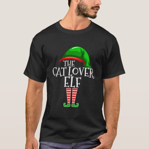 Cat Lover Elf Group Matching Family Christmas Gift T_Shirt