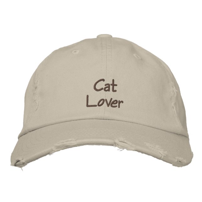 Cat Lover Embroidered Baseball Cap / Hat (Front)