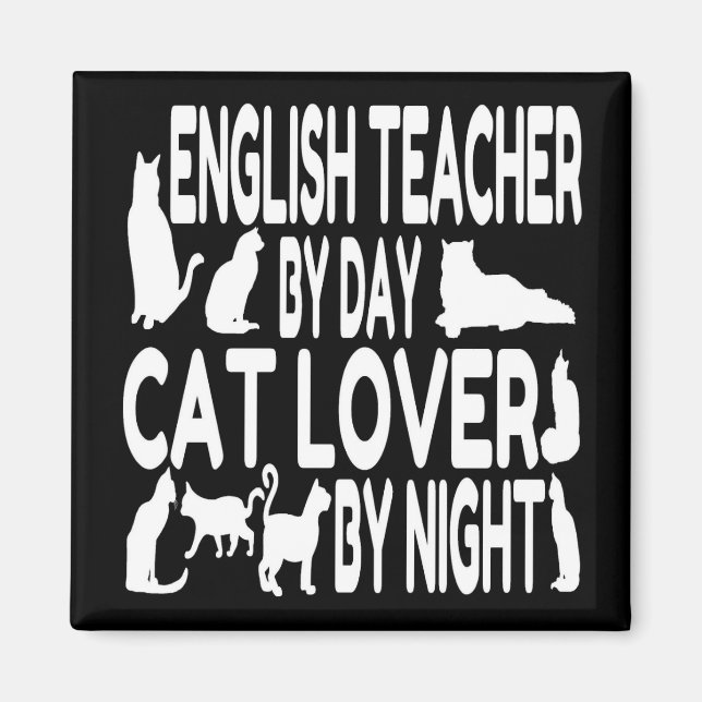Cat Lover English Teacher Magnet (Front)