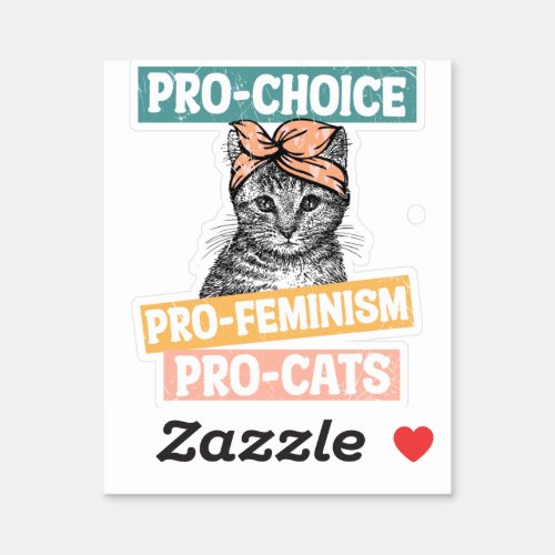 cat lover feminist sticker