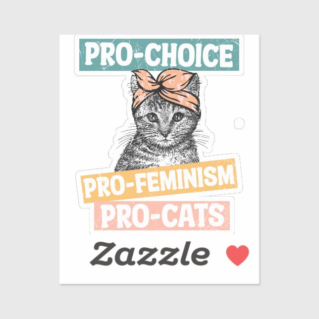 cat lover feminist sticker (Sheet)