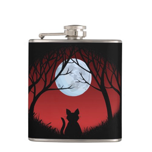 Cat Lover Flask Custom Fat Cat Drink Flasks  Gift