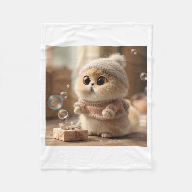 cat lover fleece blanket (Front)