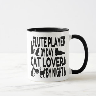 Cat Lover Flute Player Mug