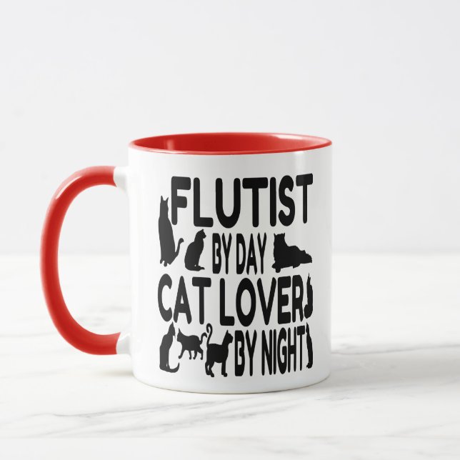 Cat Lover Flutist Mug (Left)
