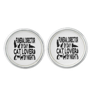 Cat Lover Funeral Director Cufflinks