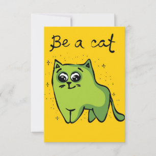 Cat Lover Funny Be A Cat RSVP Card