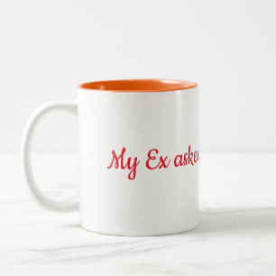 cat lover funny break up boyfriend girlfriend Two-Tone coffee mug