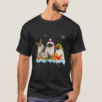 Cat Lover Funny Himalayan Tree Christmas Light T-Shirt