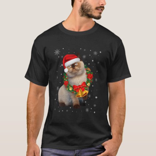 Cat Lover Funny Himalayan Tree Christmas Light T_Shirt