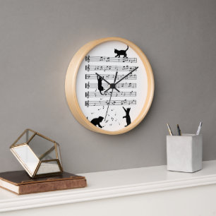 Cat Lover Funny Pianist Piano Lover Clock