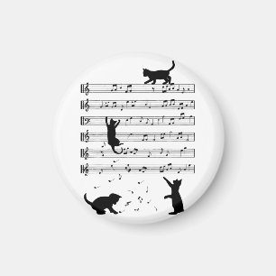 Cat Lover Funny Pianist Piano Lover  Magnet