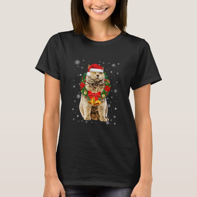 Cat Lover Funny Selkirk Rex Tree T-Shirt (Front)