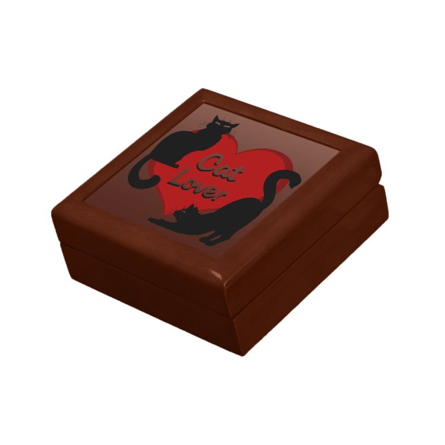 Cat Lover Gift Box Cat Art Jewelry Box Gift (Side)