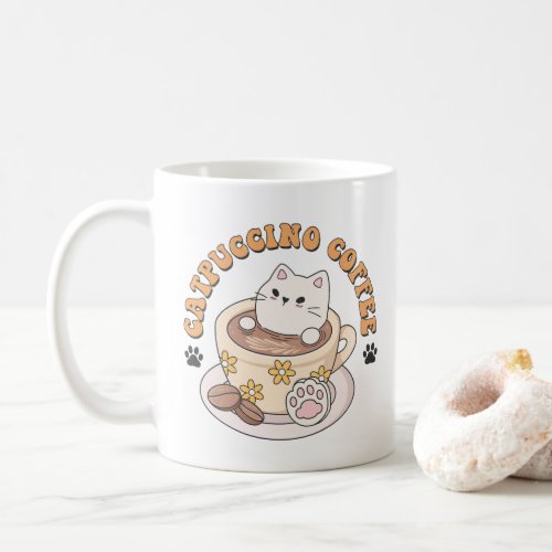 Cat Lover Gift Catpuccino Coffee Funny Quotes Coffee Mug