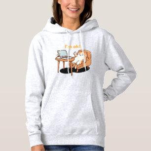 cat lover gift i'm ok hoodie