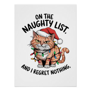 Cat Lover Gift On The Naughty List Poster