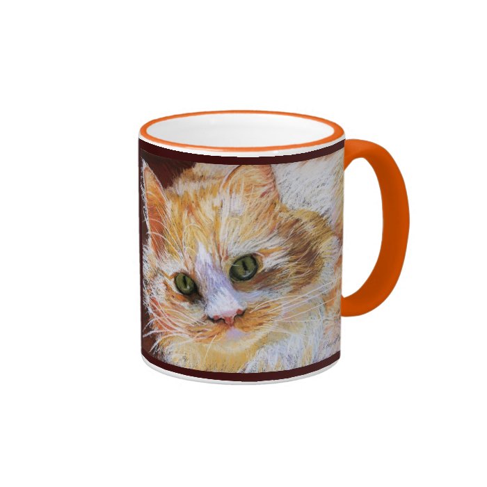 Cat Lover Gift Orange Cat Face Portrait Gratitude Coffee Mugs