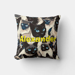 Cat Lover Gift Throw Pillow   Custom Pet Name Keep