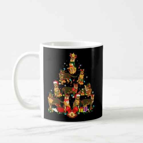 Cat Lover Gifts Bengal Tree Christmas Light Coffee Mug