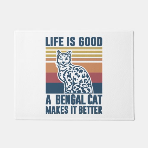 Cat Lover Gifts For Bengal Cat Owner Doormat