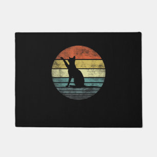 Cat Lover Gifts Retro Vintage Kitty Silhouette Doormat