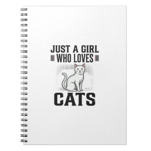 Cat Lover Girl Vintage Engraving Shirt Design_1 Notebook
