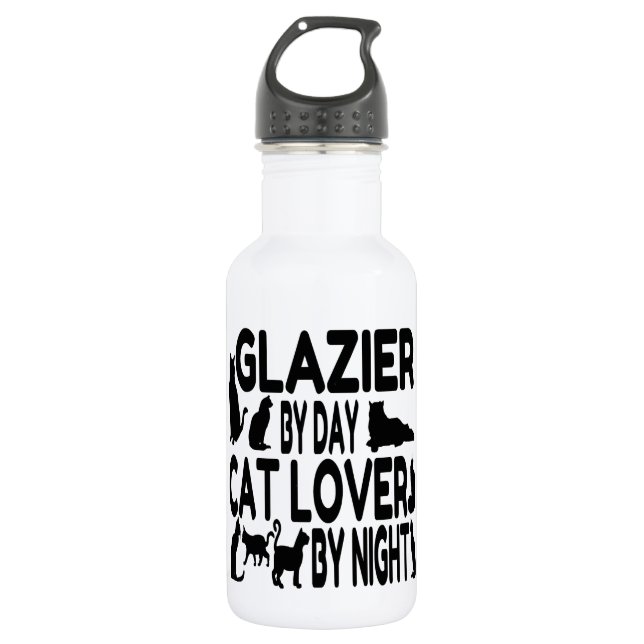 Cat Lover Glazier Water Bottle (Front)