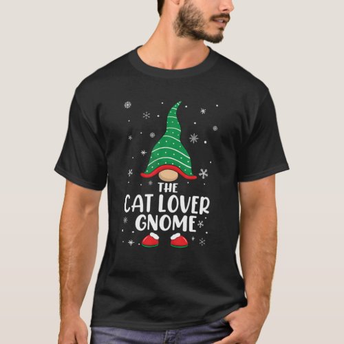 Cat Lover Gnome Matching Family Christmas Pajamas T_Shirt